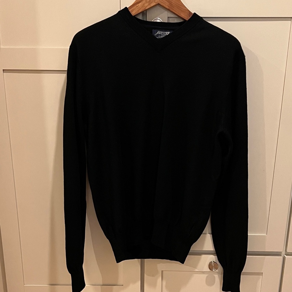 Men’s black Jeremy Argyle merino wool sweater size XL